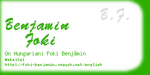 benjamin foki business card